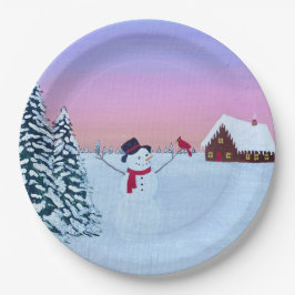 Christmas sunset papieren bordje