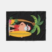 Christmas Surf Santa Beach Ne Vakantie Surfen Fleece Deken (Voorkant (Horizontaal))