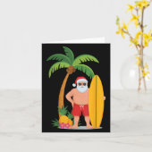 Christmas Surf Santa Beach Ne Vakantie Surfen Kaart (Gele Bloem)