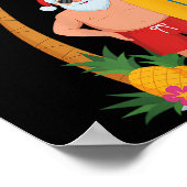 Christmas Surf Santa Beach Ne Vakantie Surfen Poster (Hoek)