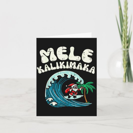 Christmas Surfing Santa Mele Kalikimaka Xmas Men B Kaart (Voorkant)