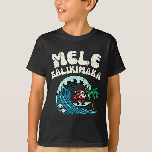 Christmas Surfing Santa Mele Kalikimaka Xmas Men B T-shirt (Voorkant)