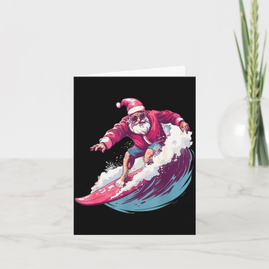 Christmas Surfing Santa Surfboarder Surf Lover Xma Kaart (Voorkant)