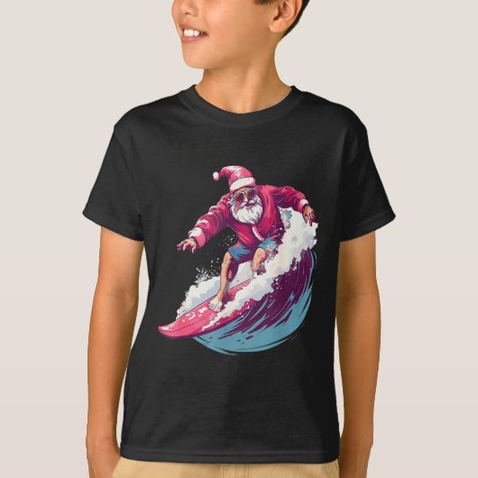 Christmas Surfing Santa Surfboarder Surf Lover Xma T-shirt (Voorkant)