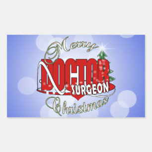 CHRISTMAS SURGEON DOCTOR RECHTHOEKIGE STICKER