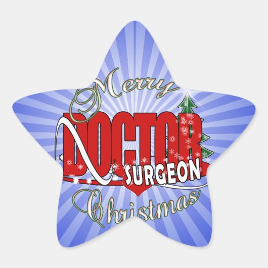 CHRISTMAS SURGEON DOCTOR STER STICKER (Voorkant)