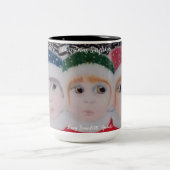 Christmas Surprise cute kids Mug Tweekleurige Koffiemok (Center)