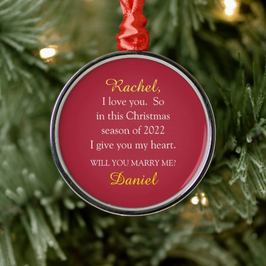 CHRISTMAS SURPRISE MARRIAGE VOORSTEL ORNAMENT (Boom)