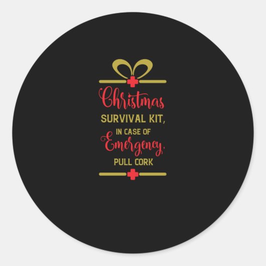 christmas survival kit ronde sticker (Voorkant)