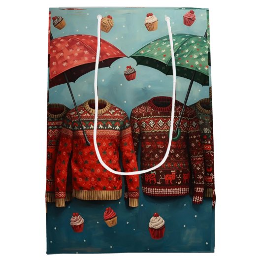 Christmas Sweater Gift Bag Medium Cadeauzakje (Achterkant)