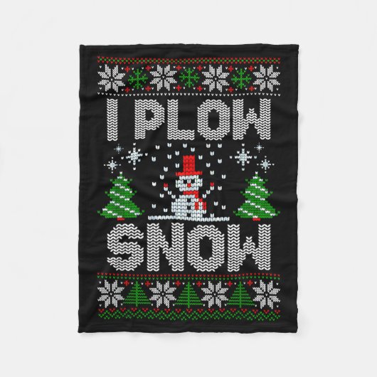 Christmas Sweater I Plow Snow Matching Couples Paj Fleece Deken (Voorkant)