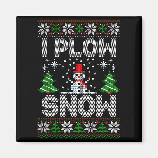 Christmas Sweater I Plow Snow Matching Couples Paj Magneet (Voorkant)