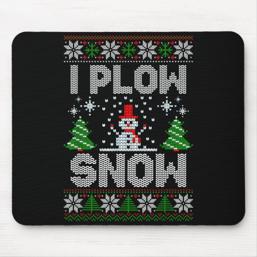 Christmas Sweater I Plow Snow Matching Couples Paj Muismat (Voorkant)