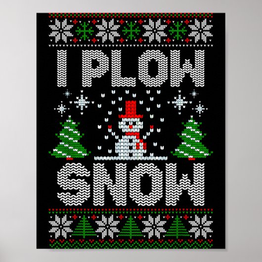 Christmas Sweater I Plow Snow Matching Couples Paj Poster (Voorkant)