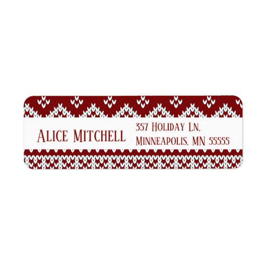 Christmas Sweater Return Address Etiket (Voorkant)