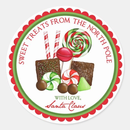 Christmas Sweet Stripes Vakantie Stickers (Voorkant)