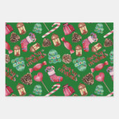 Christmas Sweets and Decorations Green Inpakpapier Vel (Voorkant 2)