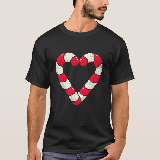 Christmas Sweets Candy Canes Heart Xmas Holidays S T-shirt (Voorkant)