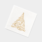 Christmas Swirls and Stars Tree Elegant Folie Servetten (Links)