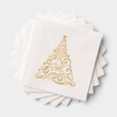 Christmas Swirls and Stars Tree Elegant Folie Servetten (Insitu (Gestapeld))