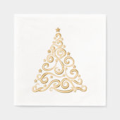 Christmas Swirls and Stars Tree Elegant Folie Servetten (Voorkant)