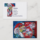 CHRISTMAS T BRIEF / SANTA MET VIOLIN MONOGRAM VISITEKAARTJE (Voorkant / Achterkant)