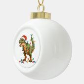 Christmas T Rex Dinosaur Xmas Dino Tyrannosaurus Keramische Bal Ornament (Rechts)