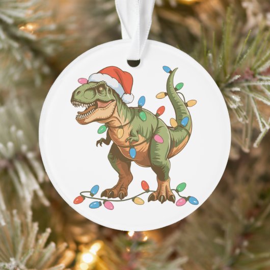 Christmas T Rex Dinosaur Xmas Dino Tyrannosaurus Ornament (Boom)