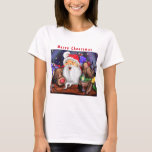 Christmas T-Shirt Santa and Reindeers - Fun<br><div class="desc">Funny Santa and Reindeers kerstparty - Cheers Cartoon Celebration Painting Fun Collectie - Kies / voeg uw unieke tekst / naam / kleur toe - maak uw speciale cadeautje - vergroot en verwijder / voeg elementen toe - afbeelding / tekst met aanpassingsgereedschap. Het schilderen en het Ontwerp door MIGNED. Zie...</div>