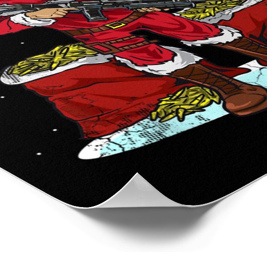 Christmas Tactical Santa Claus 2nd Amendment Gun R Poster (Hoek)