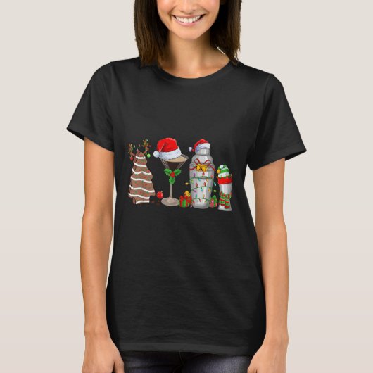 Christmas Tail Espresso Martini Drinking Party Bar T-shirt (Voorkant)