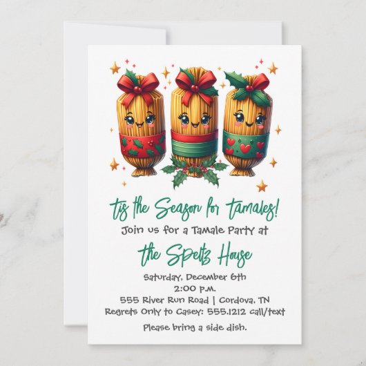 Christmas Tamale-uitnodiging Kaart (Voorkant)