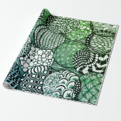 Christmas Tangled Balls originele design in groen Cadeaupapier (Uitgerold)