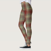 Christmas Tartan Brick Red Green ID1141A Leggings (Links)