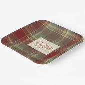 Christmas Tartan Brick Red Green ID1141A Papieren Bordje (Gebogen)