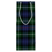 Christmas Tartan Green Paarse Plaid Wijn Cadeautas (Achterkant)