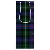 Christmas Tartan Green Paarse Plaid Wijn Cadeautas (Voorkant)