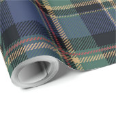 Christmas Tartan Navy Blauw Groen ID1141B Cadeaupapier (Rol Hoek)