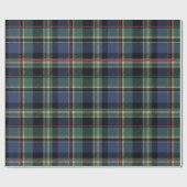Christmas Tartan Navy Blauw Groen ID1141B Cadeaupapier (Vlak)