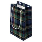 Christmas Tartan Navy Blauw Groen ID1141B Klein Cadeauzakje (Voorkant Gekanteld)