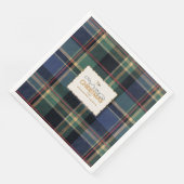 Christmas Tartan Navy Blauw Groen ID1141B Servet (Hoek)