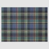 Christmas Tartan Navy Blauw Groen ID1141B Tissuepapier (Voorkant)