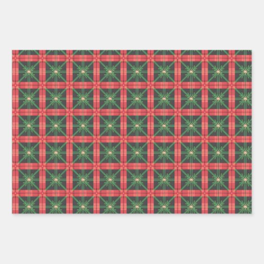 Christmas Tartan Pattern Inpakpapier Vel (Voorkant 3)
