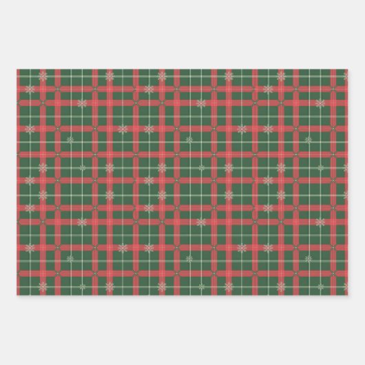 Christmas Tartan Pattern Inpakpapier Vel (Voorkant)