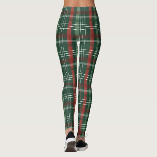 Christmas Tartan Plaid Leggings – Festive Women’s  (Achterkant)