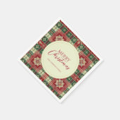 Christmas Tartan Plaid Snowflake Rustic Servet (Hoek)