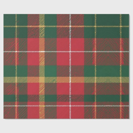 Christmas Tartan Red and Green  Cadeaupapier (Vlak)