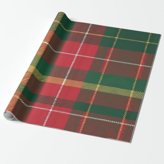 Christmas Tartan Red and Green  Cadeaupapier (Uitgerold)