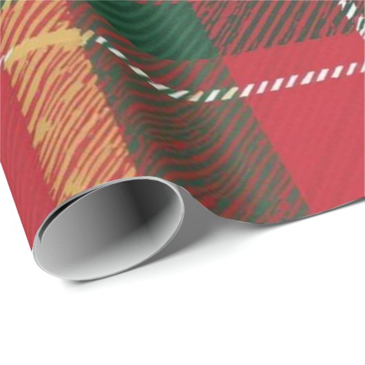 Christmas Tartan Red and Green Cadeaupapier (Rol Hoek)