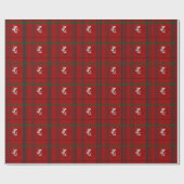 Christmas Tartan Santa Cadeaupapier (Vlak)